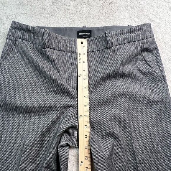 Giorgio Armani Dress Pants Womens Size 46 Gray Wide Leg Virgin Wool Blend - Picture 7 of 10